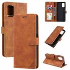 For Samsung Galaxy A03s EU Version Skin Feel Anti-theft Brush Horizontal Flip Leather Phone Case(Brown) - 1