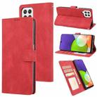 For Samsung Galaxy A22 4G / M32 4G Fantasy Classic Skin-feel Calfskin Texture Magnetic Buckle Horizontal Flip PU Phone Leather Case with Holder & Card Slot & Wallet(Red) - 1