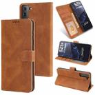 For Samsung Galaxy S22 Ultra 5G Fantasy Classic Skin-feel Calfskin Texture Magnetic Buckle Horizontal Flip PU Phone Leather Case with Holder & Card Slot & Wallet(Brown) - 1