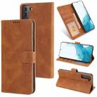 For Samsung Galaxy S22 5G Fantasy Classic Skin-feel Calfskin Texture Magnetic Buckle Horizontal Flip PU Phone Leather Case with Holder & Card Slot & Wallet(Brown) - 1