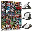 For Realme PocketBook InkPad Lite PB970 9.7 inch Painted 360 Degrees Rotation Tablet Leather Case with Holder(Graffiti) - 1