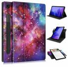For Samsung Galaxy Tab A7 10.4 2020 Painted 360 Degrees Rotation Tablet Leather Case with Holder(Milky Way) - 1