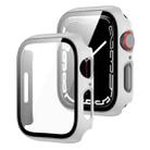 2 in 1 PC Frame + Tempered Glass Protector Case For Apple Watch Series 8 / 7 41mm(White) - 1