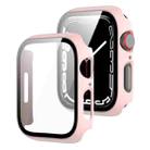 2 in 1 PC Frame + Tempered Glass Protector Case For Apple Watch Series 8 / 7 41mm(Pink) - 1