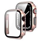 2 in 1 PC Frame + Tempered Glass Protector Case For Apple Watch Series 8 / 7 41mm(Rose Gold) - 1