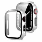 2 in 1 PC Frame + Tempered Glass Protector Case For Apple Watch Series 8 / 7 41mm(Silver) - 1