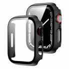 2 in 1 PC Frame + Tempered Glass Protector Case For Apple Watch Series 9 / 8 / 7 45mm(Black) - 1