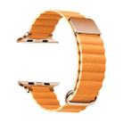 Magnetic Leather Strap Watch Band For Apple Watch Series 8&7 41mm / SE 2&6&SE&5&4 40mm / 3&2&1 38mm(Rose Gold Buckle Ling Grass) - 1