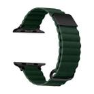 Magnetic Leather Strap Watch Band For Apple Watch Ultra 49mm / Series 8&7 45mm / SE 2&6&SE&5&4 44mm / 3&2&1 42mm(Black Buckle Green) - 1