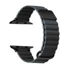Magnetic Leather Strap Watch Band For Apple Watch Ultra 49mm&Watch Ultra 2 49mm / Series 9&8&7 45mm / SE 3&SE 2&6&SE&5&4 44mm / 3&2&1 42mm(Black Buckle Space Grey) - 1
