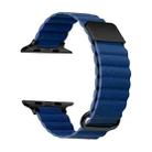 Magnetic Leather Strap Watch Band For Apple Watch Ultra 49mm / Series 8&7 45mm / SE 2&6&SE&5&4 44mm / 3&2&1 42mm(Black Buckle Midnight Blue) - 1