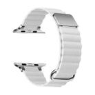 Magnetic Leather Strap Watch Band For Apple Watch Ultra 49mm / Series 8&7 45mm / SE 2&6&SE&5&4 44mm / 3&2&1 42mm(Silver Buckle White) - 1
