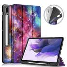 For Samsung Galaxy Tab S7 FE 12.4 inch Painted TPU Horizontal Flip Tablet Leather Case with 3-Fold Holder & Sleep / Wake-up Function(Milky Way) - 1