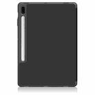For Samsung Galaxy Tab S7 FE 12.4 Solid Color TPU Horizontal Flip Tablet Leather Case with 3-Fold Holder & Sleep / Wake-up Function(Black) - 3