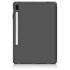 For Samsung Galaxy Tab S7 FE 12.4 Solid Color TPU Horizontal Flip Tablet Leather Case with 3-Fold Holder & Sleep / Wake-up Function(Grey) - 3