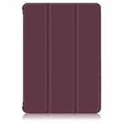 For Samsung Galaxy Tab S7 FE 12.4 Solid Color TPU Horizontal Flip Tablet Leather Case with 3-Fold Holder & Sleep / Wake-up Function(Wine Red) - 2