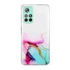 For Xiaomi Redmi Note 11 Hollow Marble Pattern TPU Precise Hole Phone Protective Case(Green) - 1