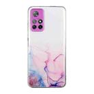 For Xiaomi Redmi Note 11 Hollow Marble Pattern TPU Precise Hole Phone Protective Case(Pink) - 1