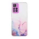 For Xiaomi Redmi Note 11 Pro Hollow Marble Pattern TPU Precise Hole Phone Protective Case(Pink) - 1