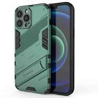 For iPhone 13 Pro Punk Armor 2 in 1 PC + TPU Phone Case with Invisible Holder (Green) - 1