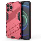 For iPhone 13 Pro Punk Armor 2 in 1 PC + TPU Phone Case with Invisible Holder (Light Red) - 1