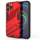 For iPhone 13 Pro Max Punk Armor 2 in 1 PC + TPU Phone Case with Invisible Holder (Red) - 1