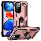 For Xiaomi Redmi Note 11 Pro 5G Shockproof TPU + PC Phone Case with 360 Degree Rotating Holder(Rose Gold) - 1