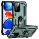 For Xiaomi Redmi Note 11 Pro 5G Shockproof TPU + PC Phone Case with 360 Degree Rotating Holder(Dark Green) - 1