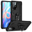 For Xiaomi Redmi Note 11 5G Shockproof TPU + PC Phone Case with 360 Degree Rotating Holder(Black) - 1