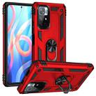 For Xiaomi Redmi Note 11 5G Shockproof TPU + PC Phone Case with 360 Degree Rotating Holder(Red) - 1