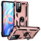 For Xiaomi Redmi Note 11 5G Shockproof TPU + PC Phone Case with 360 Degree Rotating Holder(Rose Gold) - 1