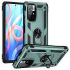 For Xiaomi Redmi Note 11 5G Shockproof TPU + PC Phone Case with 360 Degree Rotating Holder(Dark Green) - 1