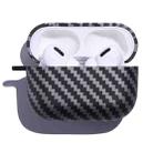 Carbon Fiber Earphone Protective Case For AirPods Pro(Black Grey) - 1