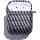 Carbon Fiber Earphone Protective Case For AirPods 1 / 2(Black Grey) - 1