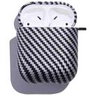 Carbon Fiber Earphone Protective Case For AirPods 1 / 2(Black White) - 1