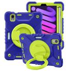 For iPad mini 6 Silicone + PC Tablet Case with Strap & Holder & Pen Slot(Navy Blue + Green) - 1