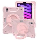 For iPad mini 6 Silicone + PC Tablet Case with Strap & Holder & Pen Slot(Rose Gold) - 1