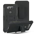 For LG G8 PC + Silicone Back Clip Sliding Sleeve Protective Case(Black) - 1