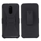 For LG Q Stylo 4 PC + Silicone Back Clip Sliding Sleeve Protective Case(Black) - 1