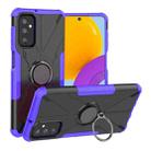 For Samsung Galaxy M52 5G Armor Bear Shockproof PC + TPU Phone Case with Ring Holder(Purple) - 1