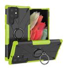 For Samsung Galaxy S22 Ultra 5G Armor Bear Shockproof PC + TPU Phone Case with Ring Holder(Green) - 1