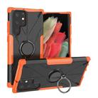 For Samsung Galaxy S22 Ultra 5G Armor Bear Shockproof PC + TPU Phone Case with Ring Holder(Orange) - 1