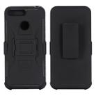For Huawei Y6 (2018) PC + Silicone Back Clip Sliding Sleeve Protective Case(Black) - 1
