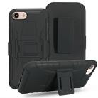 For iPhone SE 2022 / SE 2020 / 8 / 7 PC + Silicone Back Clip Sliding Sleeve Protective Case(Black) - 1