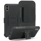 For iPhone XS / X PC + Silicone Back Clip Sliding Sleeve Protective Case(Black) - 1