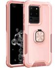 For Samsung Galaxy S20 Ultra 3 in 1 PC + TPU Phone Case with Ring Holder(Pink) - 1