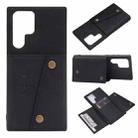 For Samsung Galaxy S22 Ultra 5G Double Buckle PU + TPU Magnetic Phone Case(Black) - 1