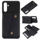 For Samsung Galaxy A13 5G Double Buckle PU + TPU Magnetic Phone Case(Black) - 1