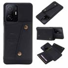 For Xiaomi 11T Double Buckle PU + TPU Magnetic Phone Case(Black) - 1