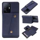 For Xiaomi 11T Double Buckle PU + TPU Magnetic Phone Case(Blue) - 1